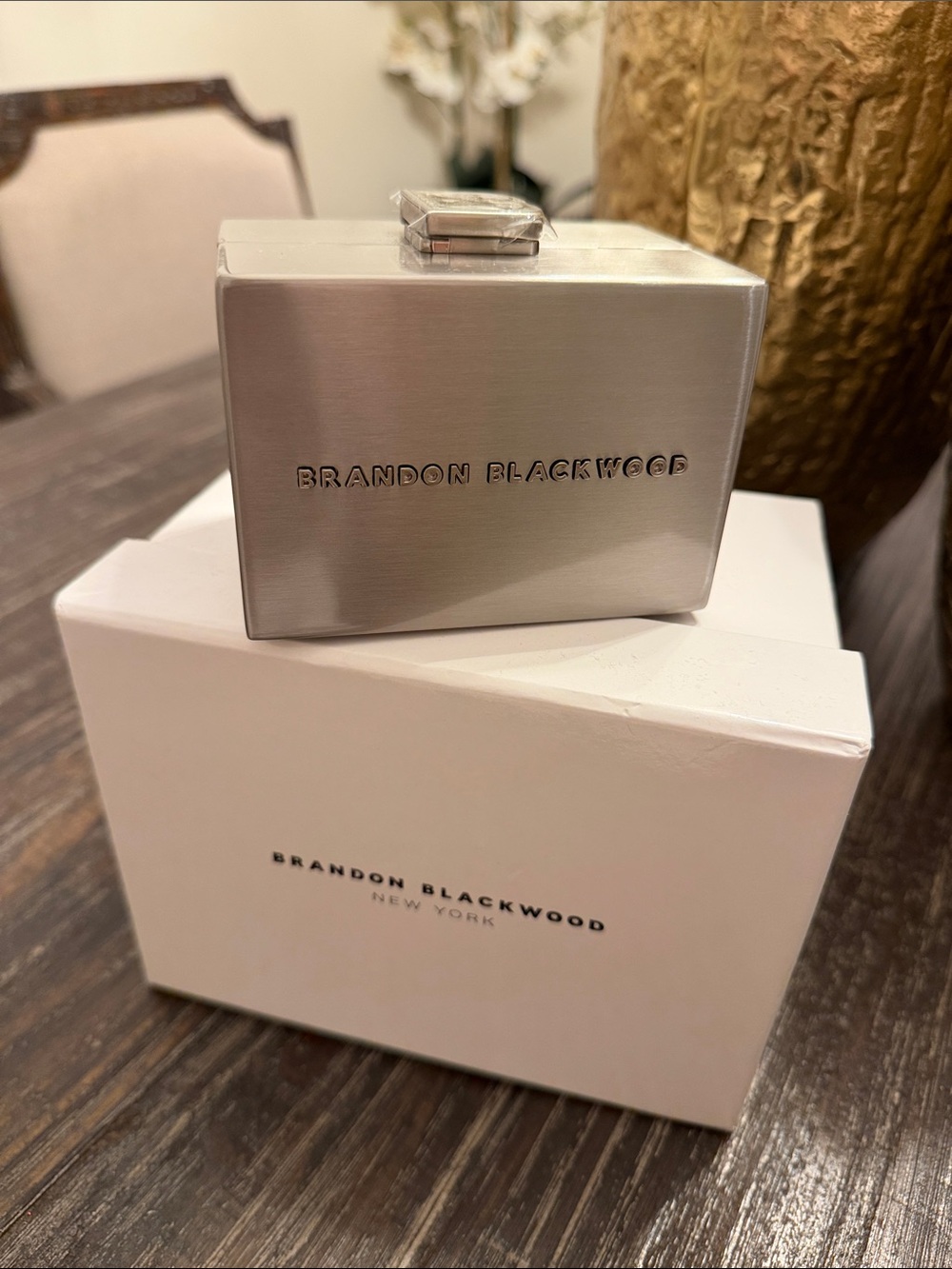 Brandon Blackwood Silver Metal Money Clip Box